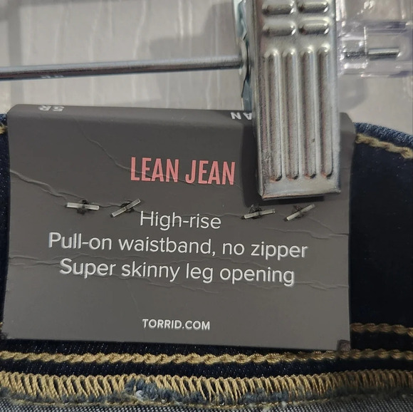 NWT Torrid Lean Jean plus elastic waist stretch raw hem denim size 5R 5X - Picture 5 of 14